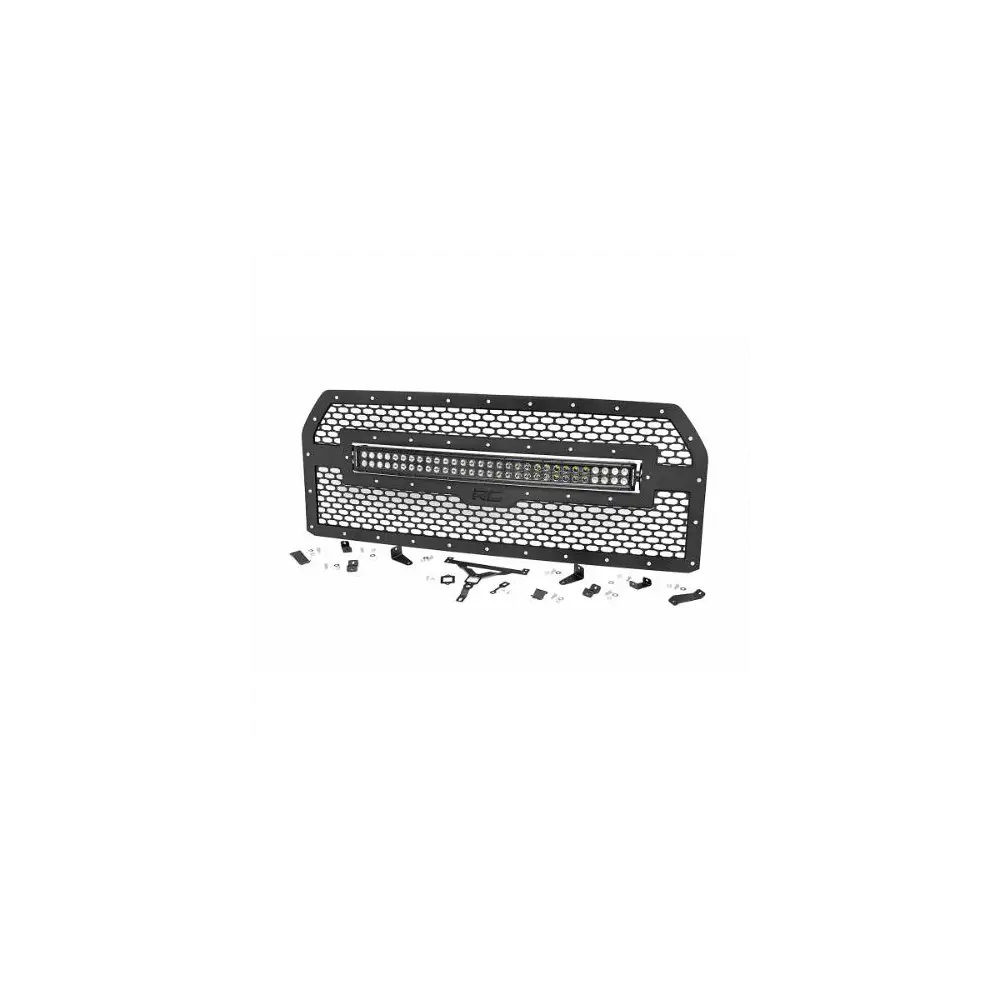 Rough Country Mesh Grille w/ 30" Dual Row - Black Series LED - ROU70193